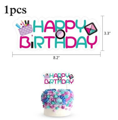 Make Up Témájú Happy Birthday Torta dekoráció 